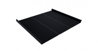 Фальц двойной стоячий Line 0,5 GreenCoat Pural BT, matt с пленкой на замках RR 33 черный (RAL 9005 черный)